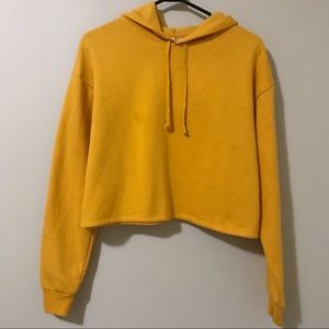 H&M Mustard Yellow Cropped Hoodie